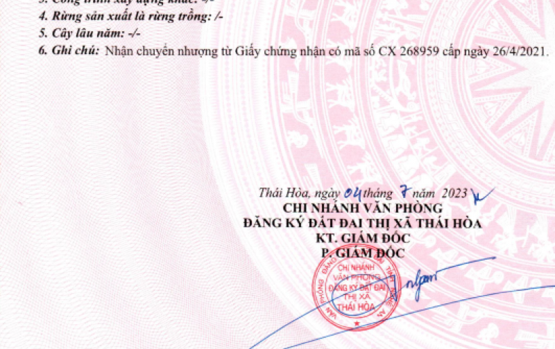 CÔNG TY ĐGHD HÀ THÀNH TB BĐG TSBĐ CỦA TCB - ĐẤT LONG SƠN,THÁI HÒA, NGHỆ AN